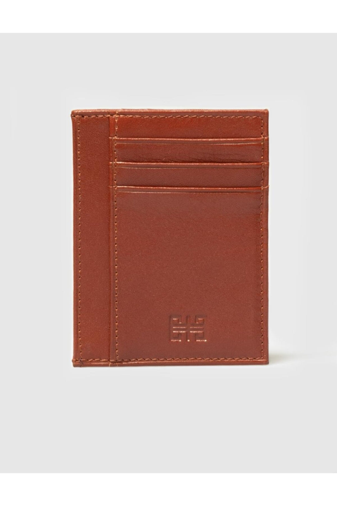 Cabani Shoes Porte-cartes en cuir véritable marron. - Tabac