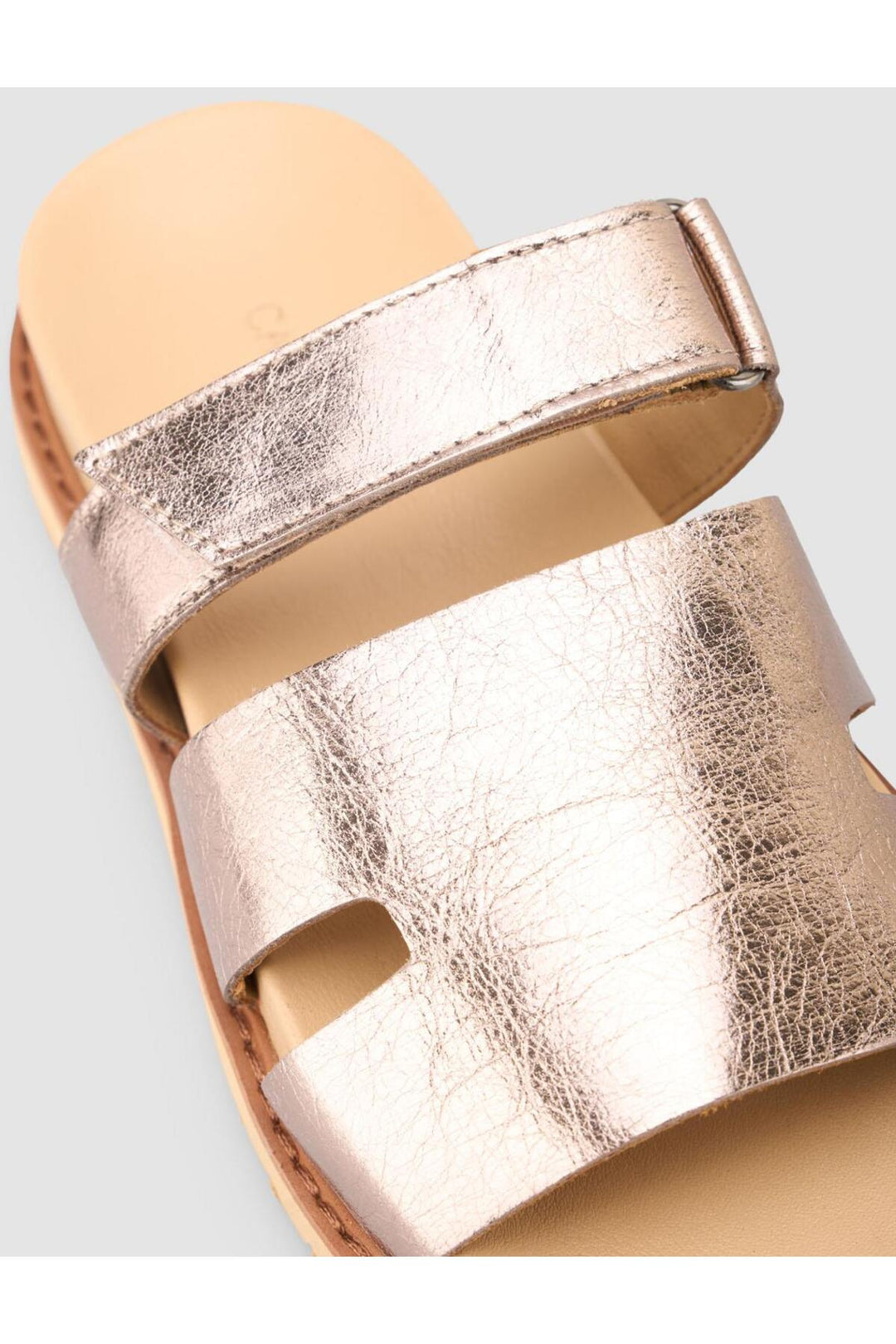 Cabani Shoes %100 Cuir véritable Sandales brillantes en bronze pour femmes - Bronze