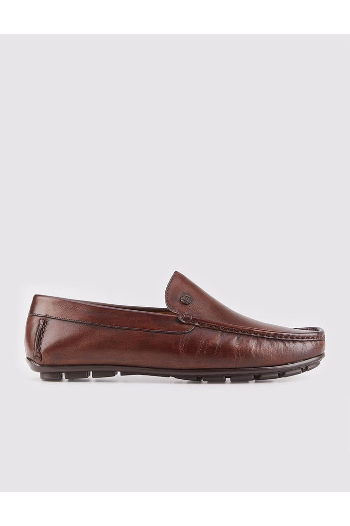 Cabani Shoes Mocassins pour hommes en cuir véritable marron - Marron