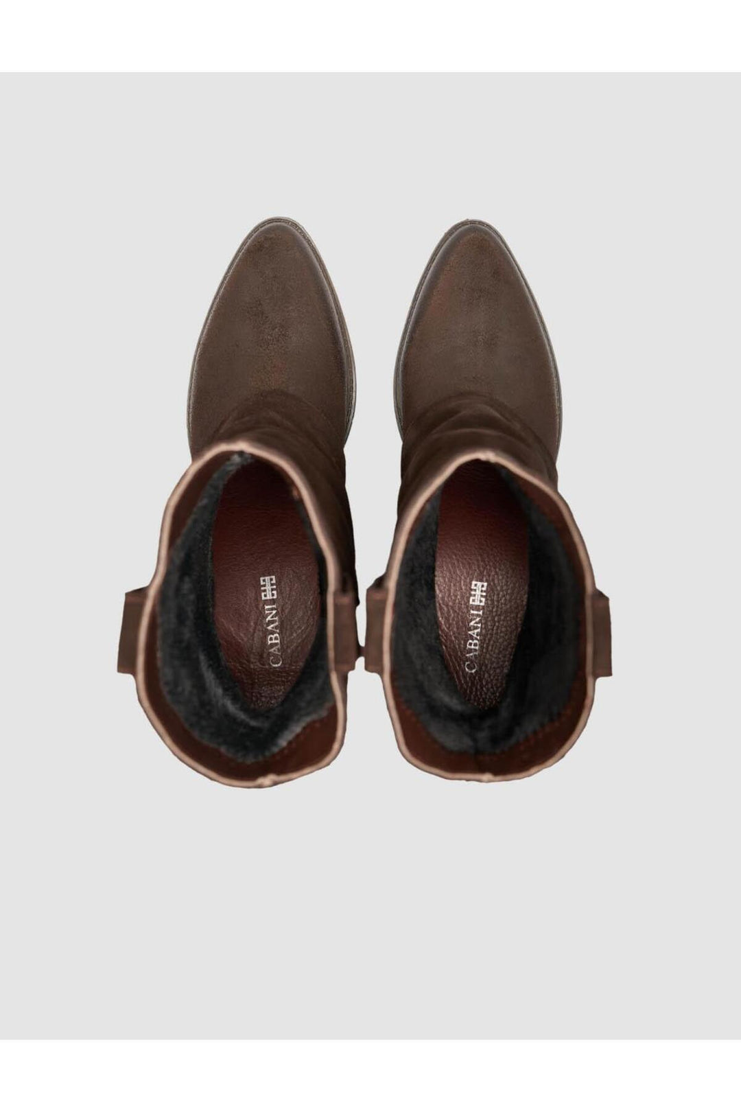 Cabani Shoes Bottines western en cuir suédé véritable marron pour femmes - Marron