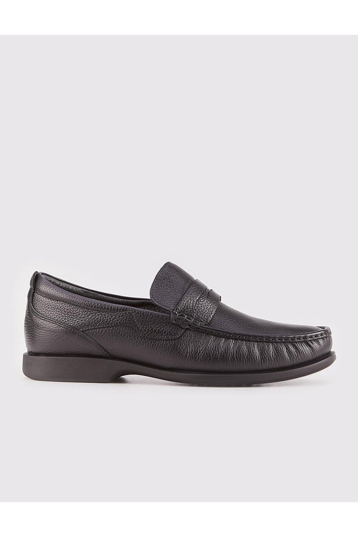Cabani Shoes Chaussures décontractées pour hommes en cuir véritable avec semelle en caoutchouc, noires et fourrées. - Multicolore