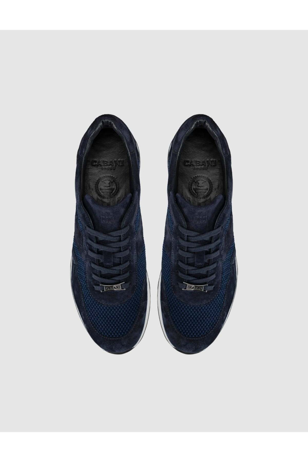 Cabani Shoes Baskets décontractées pour hommes en cuir véritable bleu marine - Bleu marine