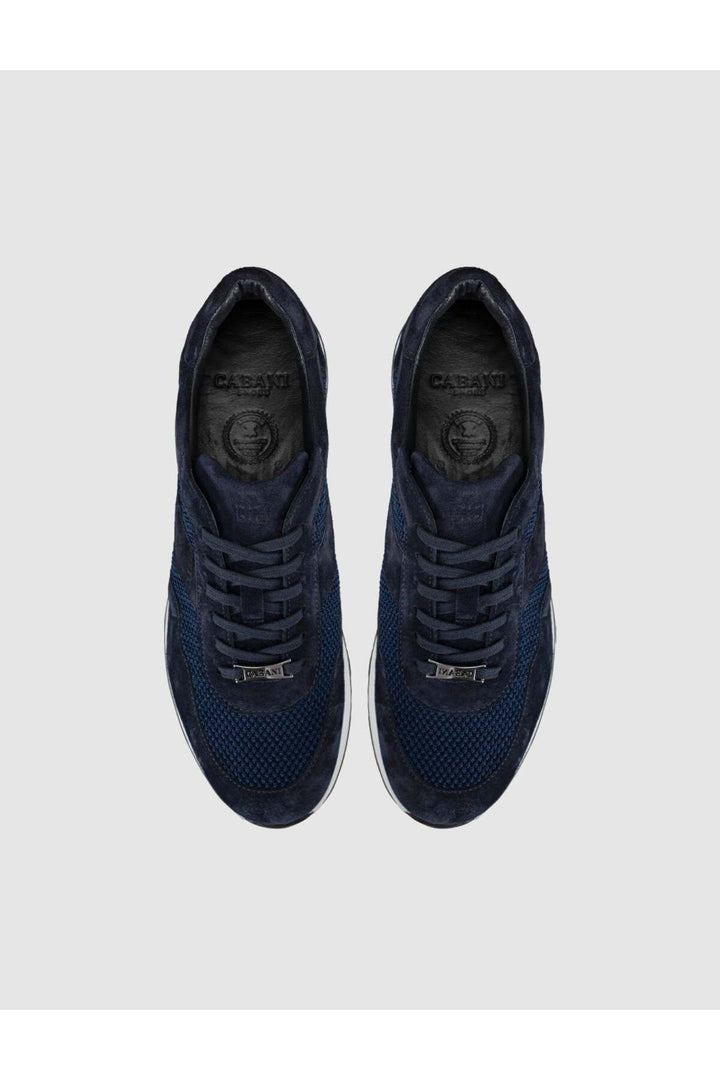 Cabani Shoes Baskets décontractées pour hommes en cuir véritable bleu marine - Bleu marine