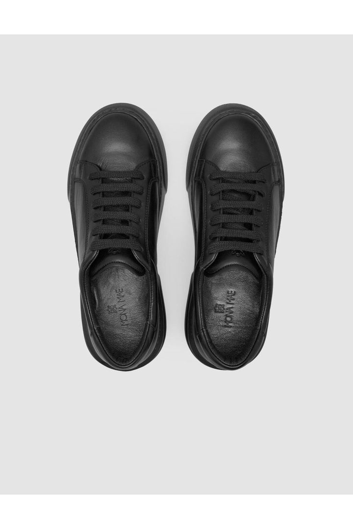Cabani Shoes MonaMae Baskets Femme en Cuir Véritable Noir 100% - Multicolore