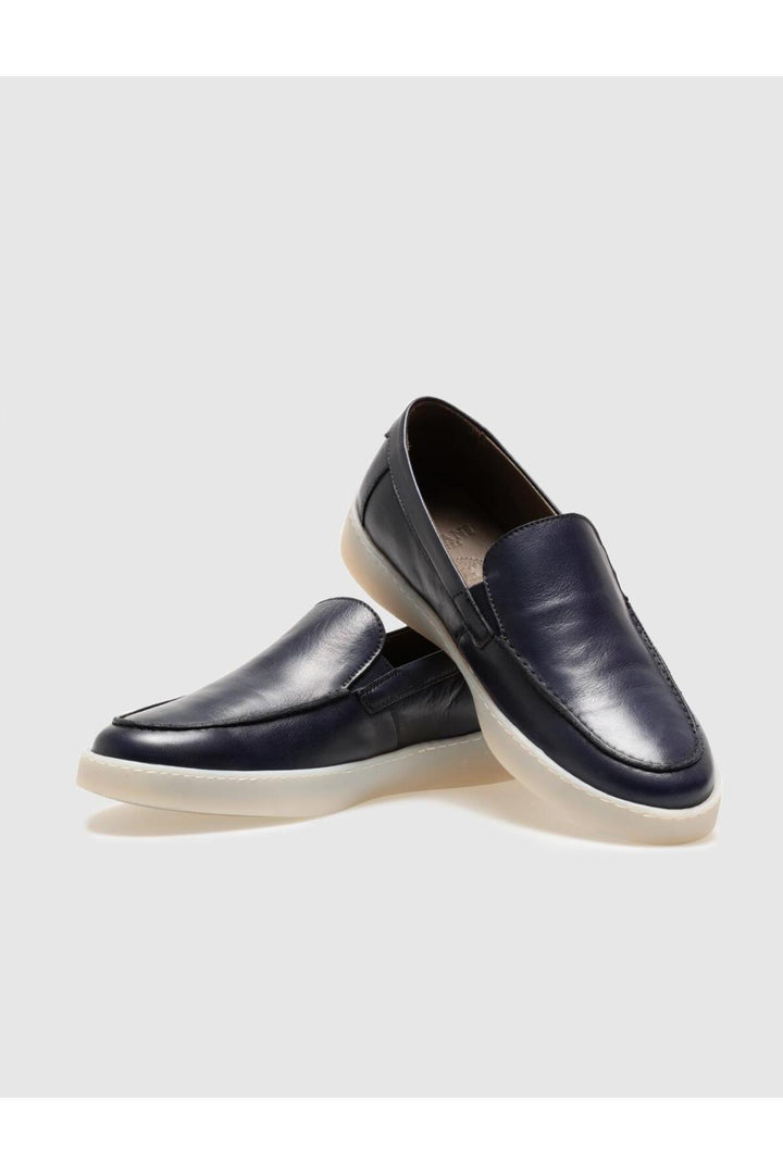 Cabani Shoes Chaussures de ville pour hommes en cuir véritable bleu marine - Bleu marine