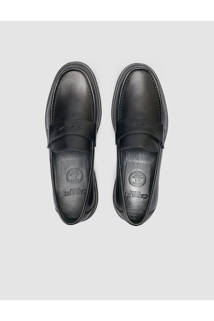 Cabani Shoes %100 Cuir véritable Noir Mocassins pour hommes - Noir
