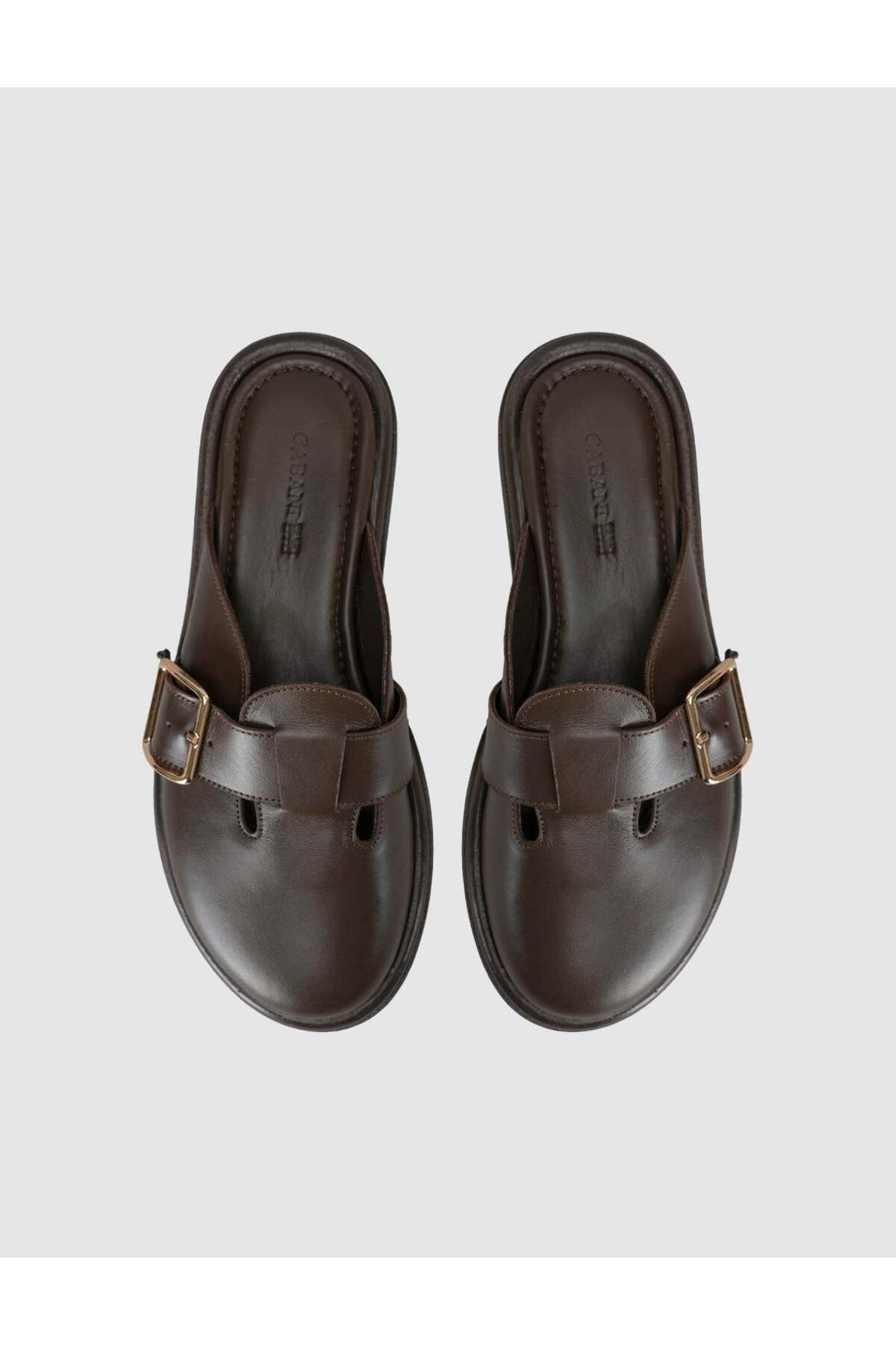 Cabani Shoes Sandales en cuir véritable marron à boucle pour femme - Multicolore