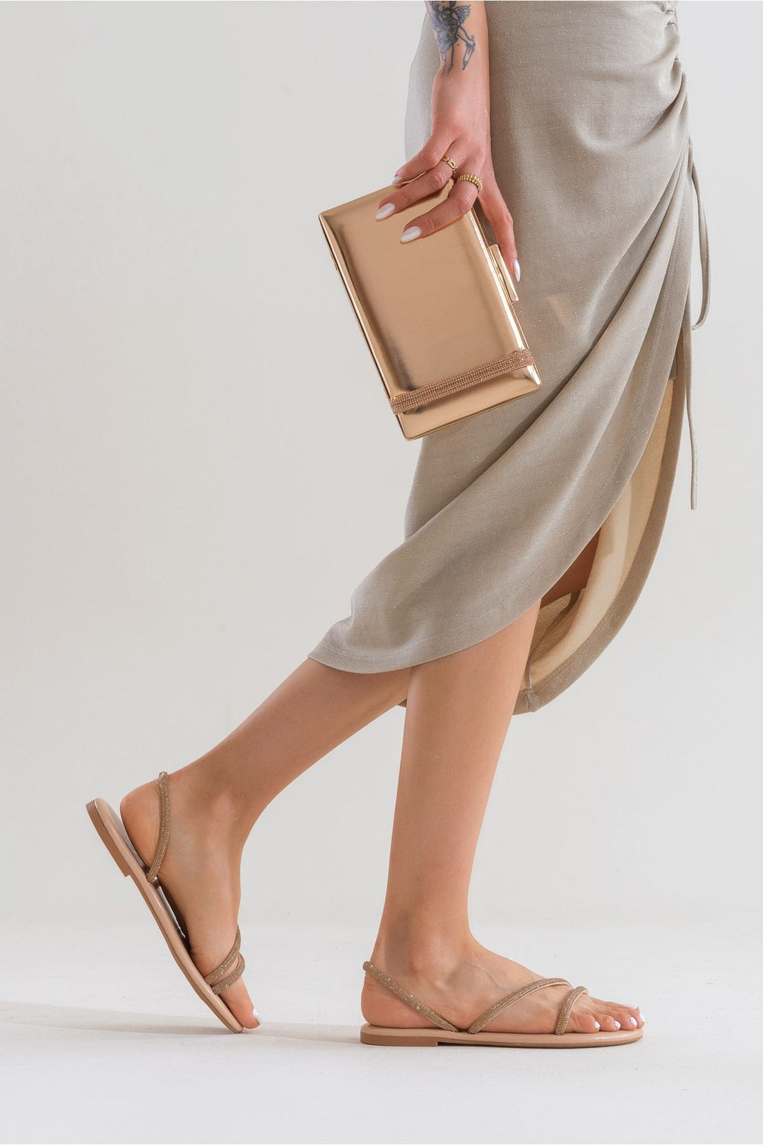 Wavelys Areta Sandales à Talon Bas en Pierre Brillante Cristalline pour Femmes Gate Shoes-rose - Rose