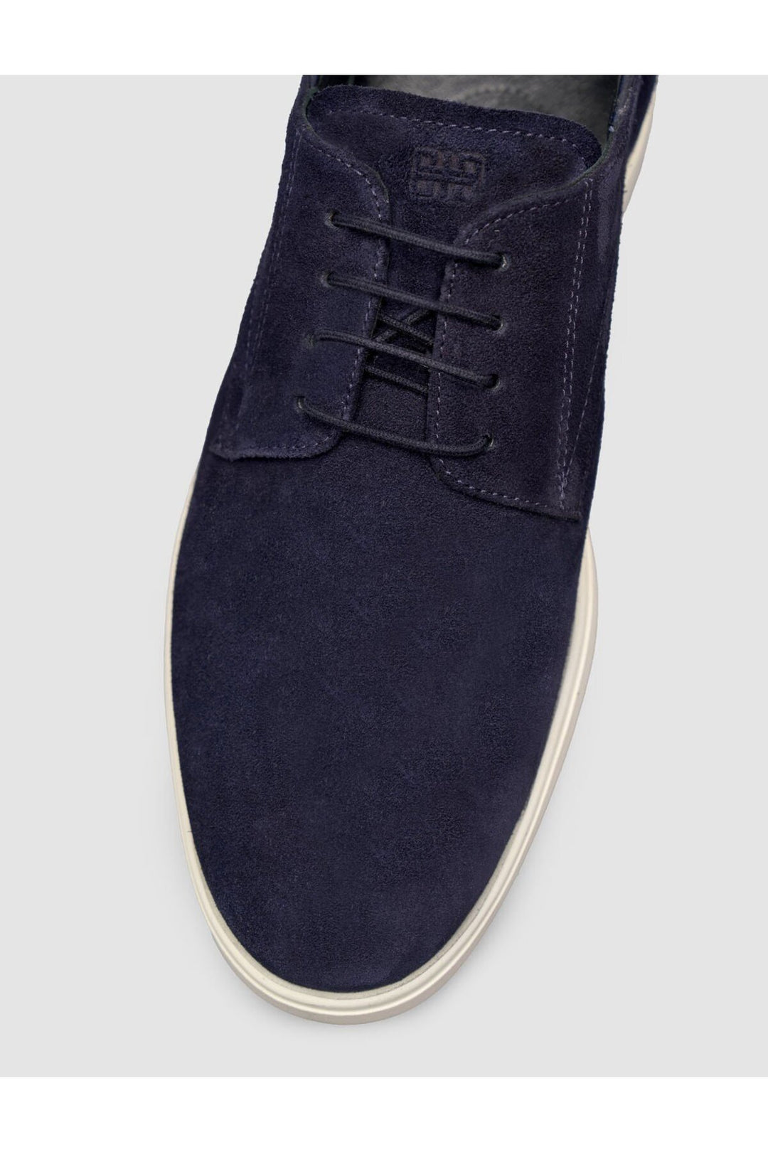 Cabani Shoes Bleu marine Suédé Texture Cuir Véritable de Veau Chaussures à Lacets pour Homme - Bleu marine