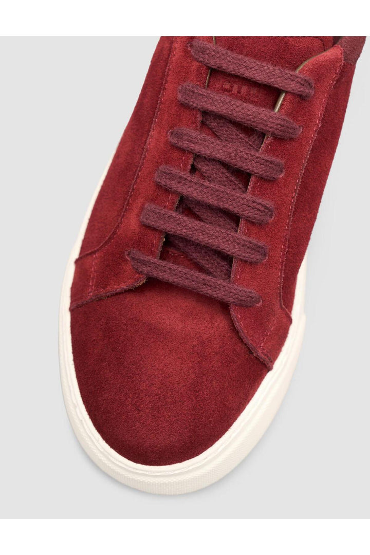 Cabani Shoes %100 Véritable Suède Bordeaux Sneaker à Lacets Doublé en Fourrure - Multicolore