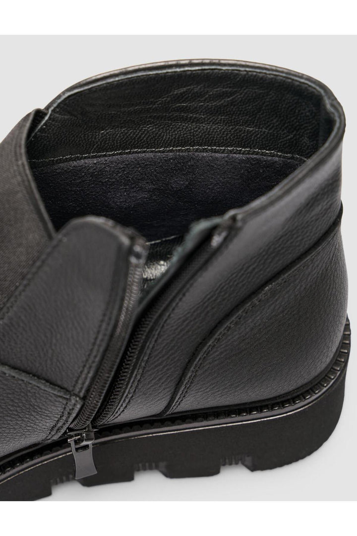 Cabani Shoes Bottines pour femmes en cuir véritable noir avec pierres. - Multicolore