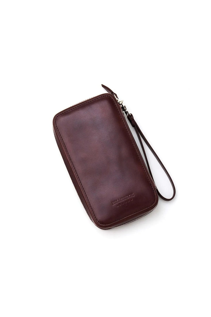 helmbrook Sac à main en cuir véritable Bracelet Poche avant RFID Protégé Café Carlye