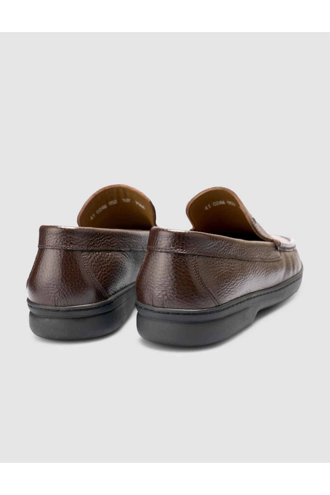 Cabani Shoes Chaussures Loafer en cuir véritable 100% marron foncé avec détails de couture - Marron foncé