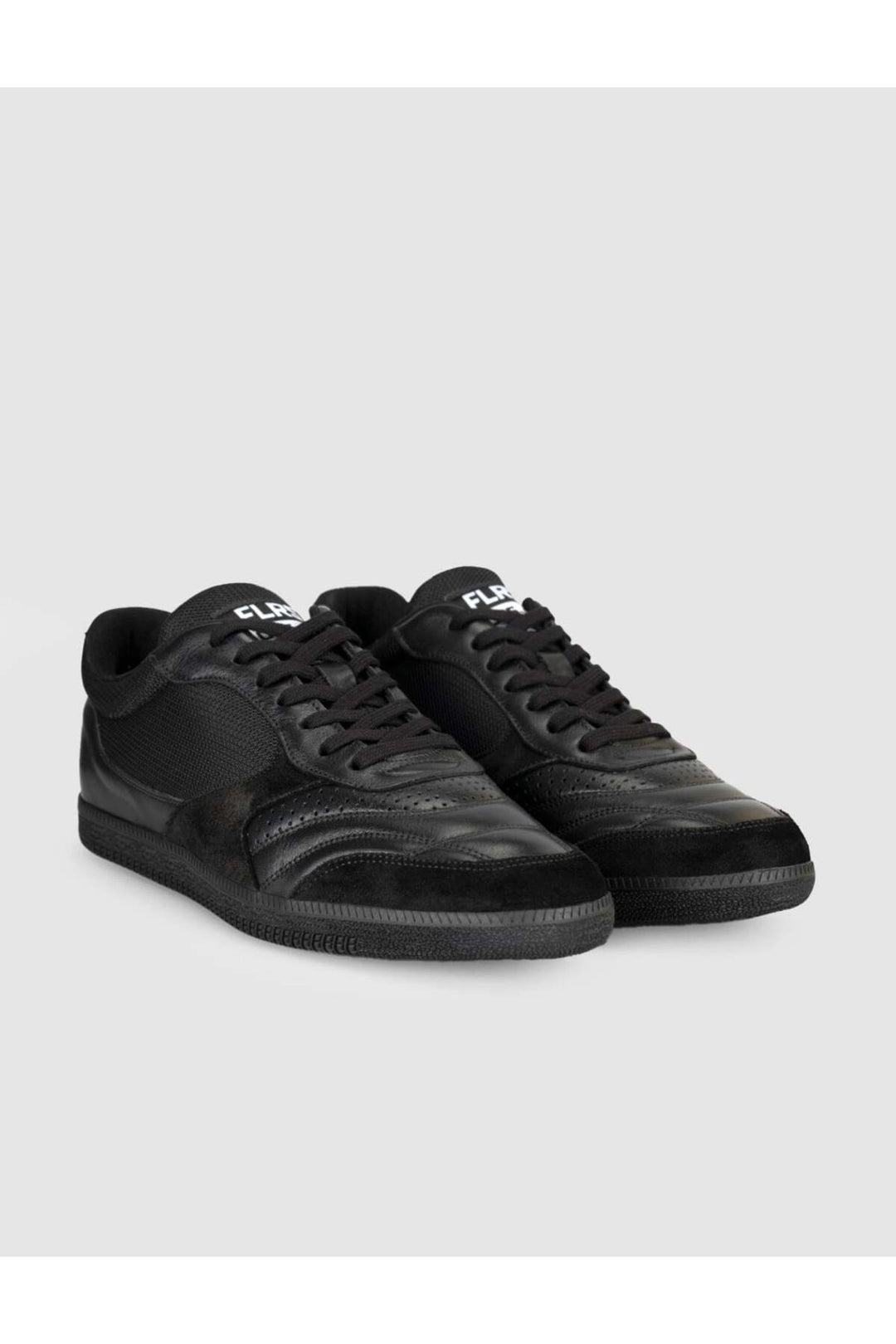 Cabani Shoes Baskets pour hommes en cuir véritable noir - Multicolore