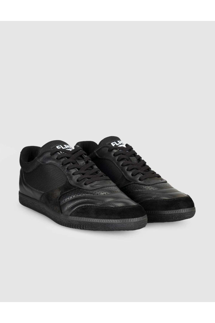 Cabani Shoes Baskets pour hommes en cuir véritable noir - Multicolore