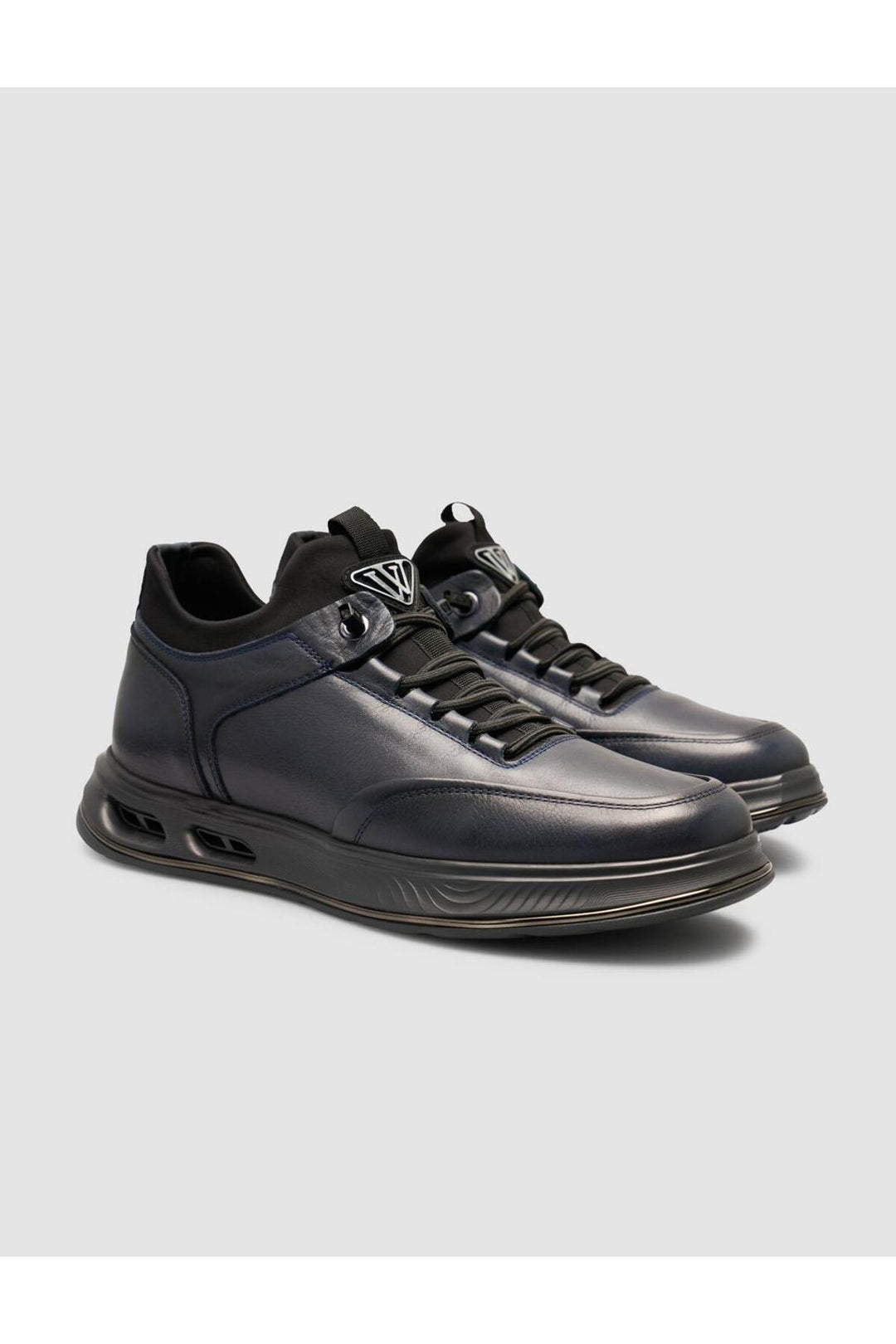 Cabani Shoes Chaussures de sport pour hommes à lacets bleu marine - Bleu marine