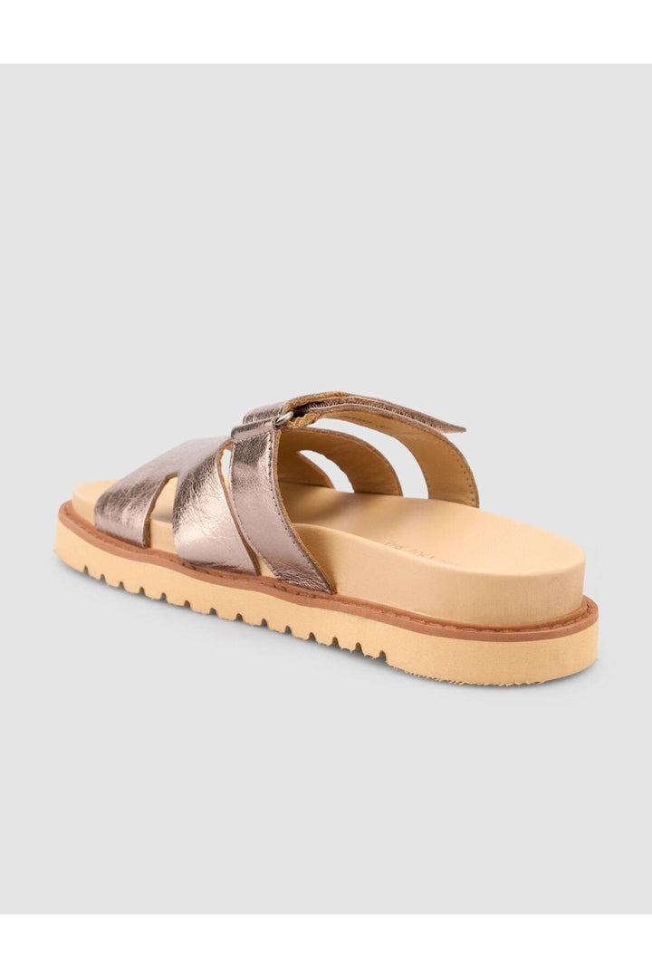 Cabani Shoes %100 Cuir véritable Sandales brillantes en bronze pour femmes - Bronze