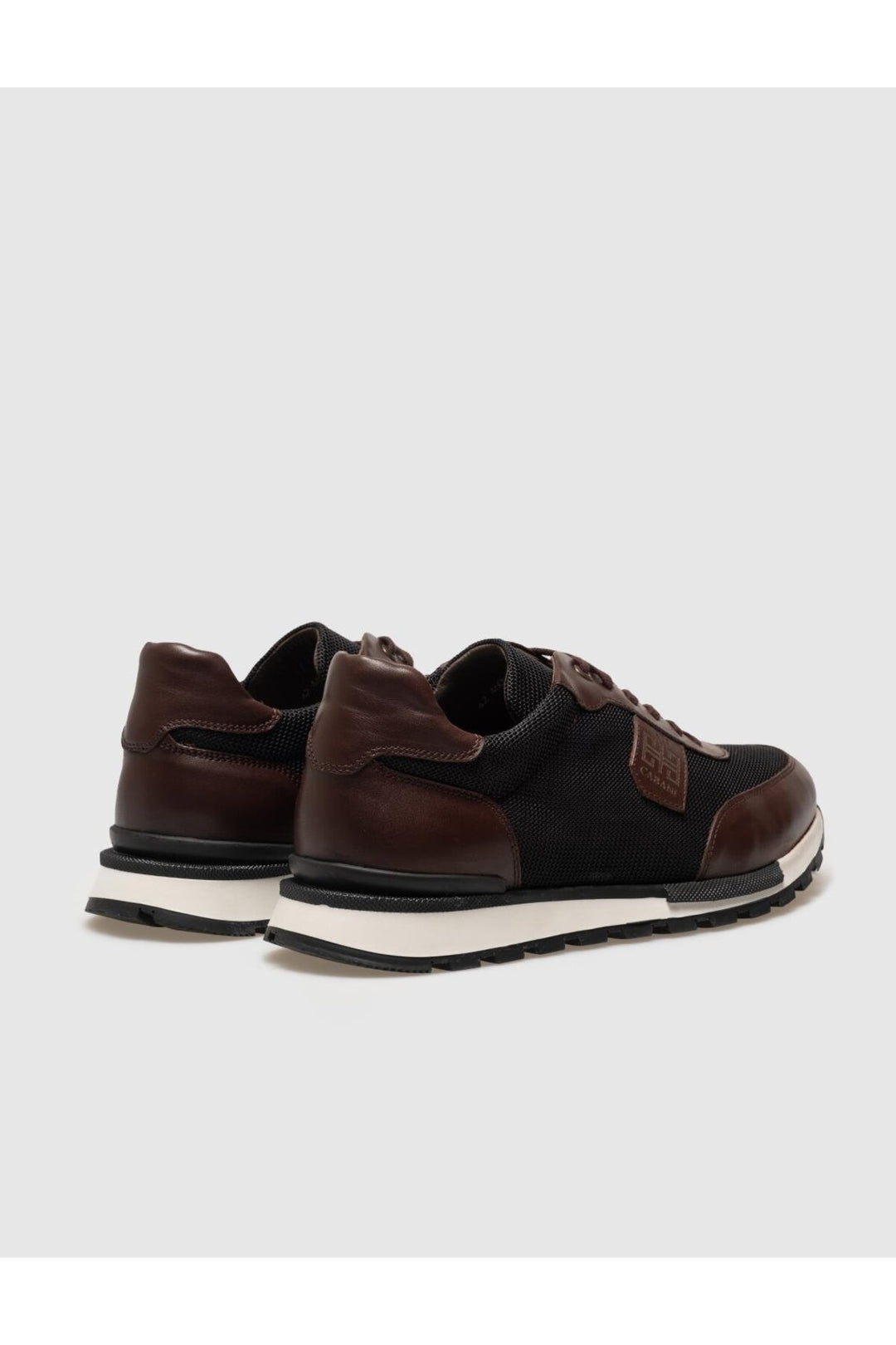 Cabani Shoes Chaussures de sport pour hommes en cuir véritable marron à lacets - Marron