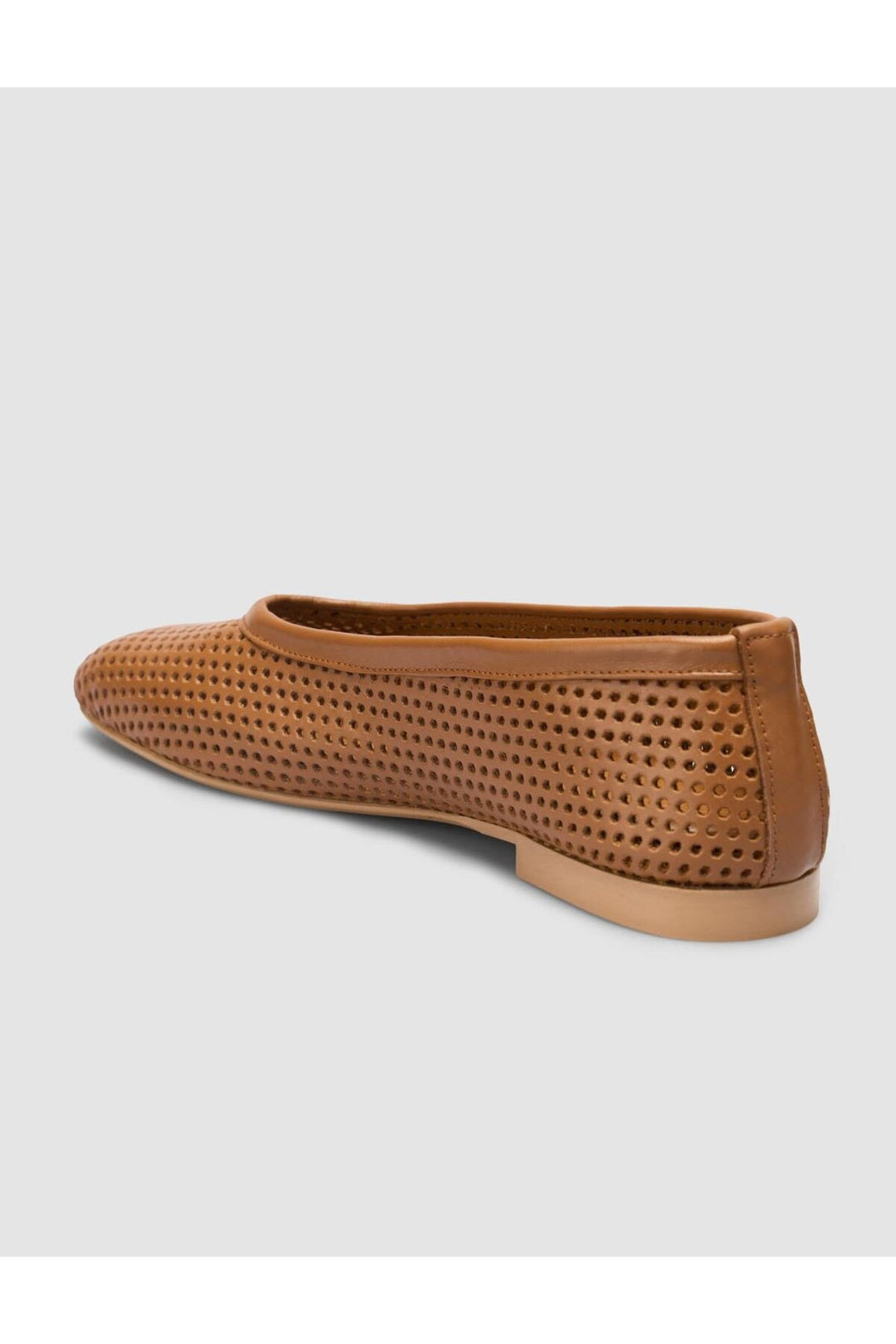 Cabani Shoes Ballerines pour femmes en cuir véritable perforé couleur tabac 100% - Marron