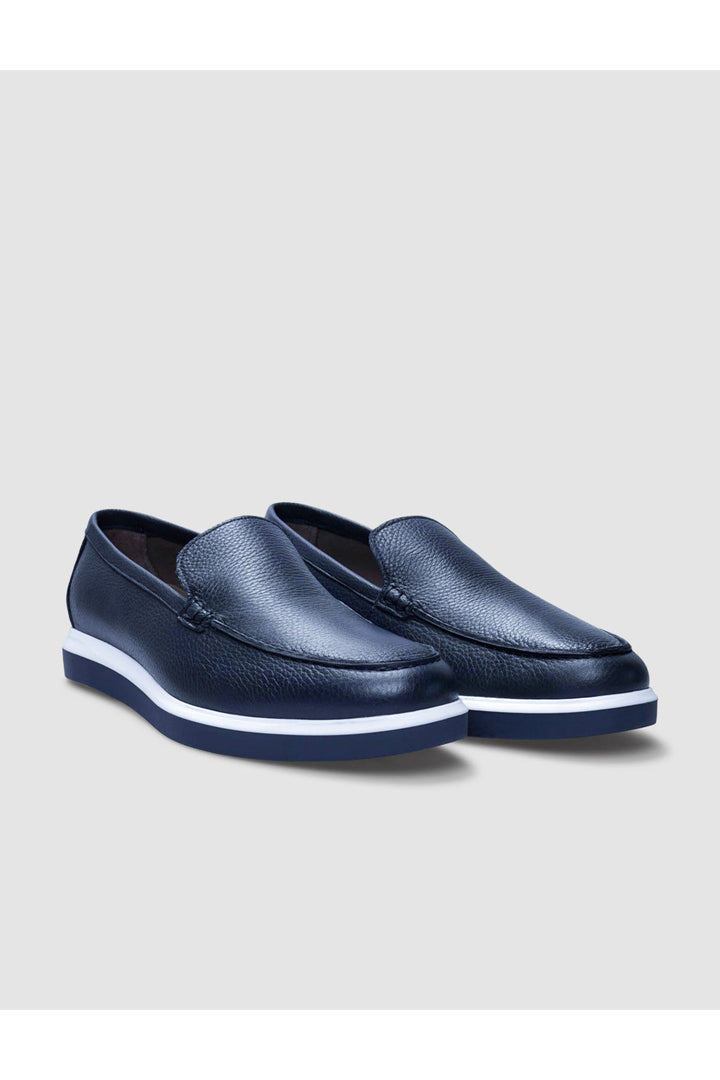 Cabani Shoes Chaussures de ville pour hommes en cuir véritable bleu marine - Bleu marine