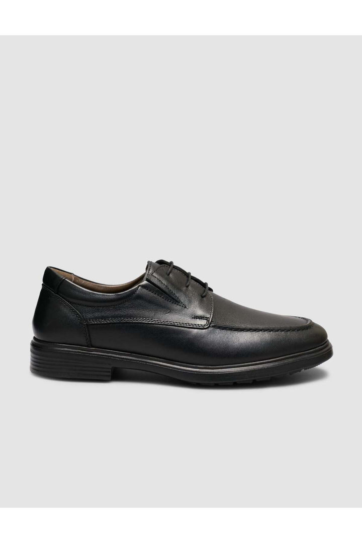 Cabani Shoes Chaussures classiques pour hommes en cuir véritable noires à lacets - Noir