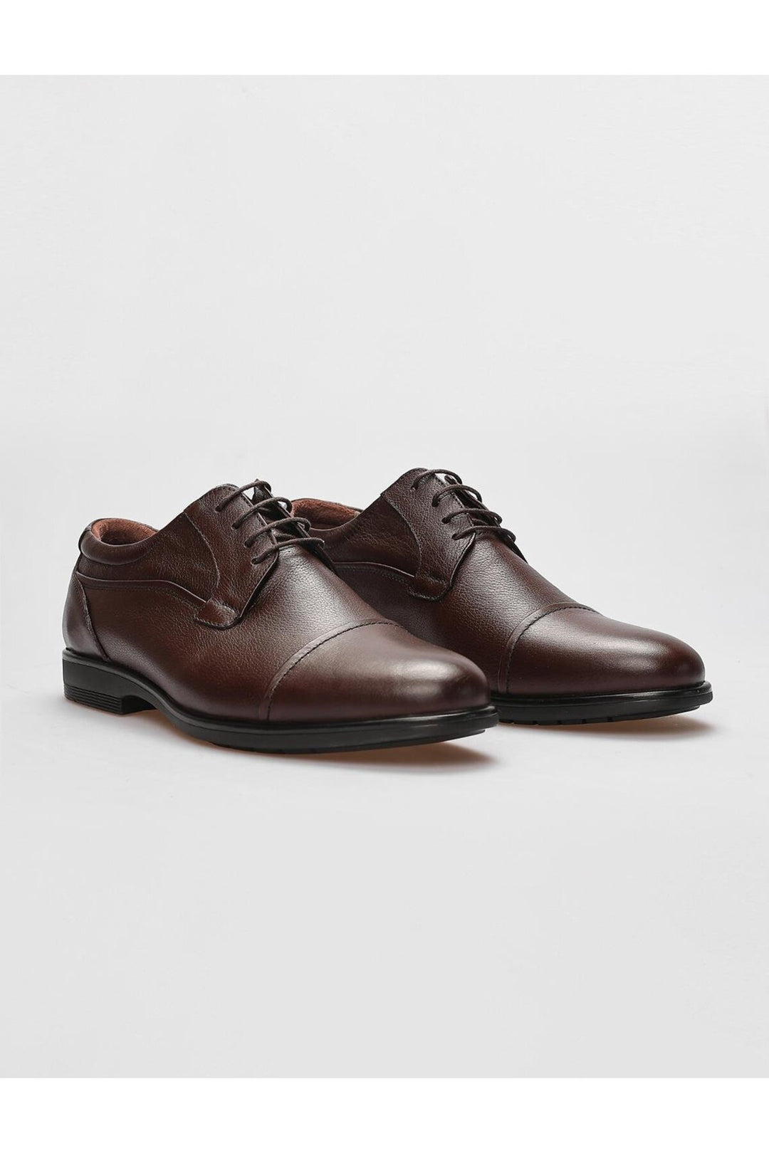 Cabani Shoes Chaussures de ville pour hommes en cuir véritable marron à lacets - Marron