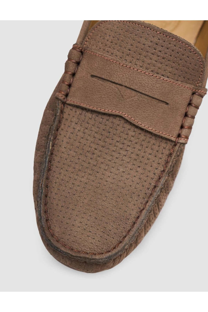 Cabani Shoes Chaussures Loafers pour Hommes en Cuir Véritable Marron d'Été - Marron