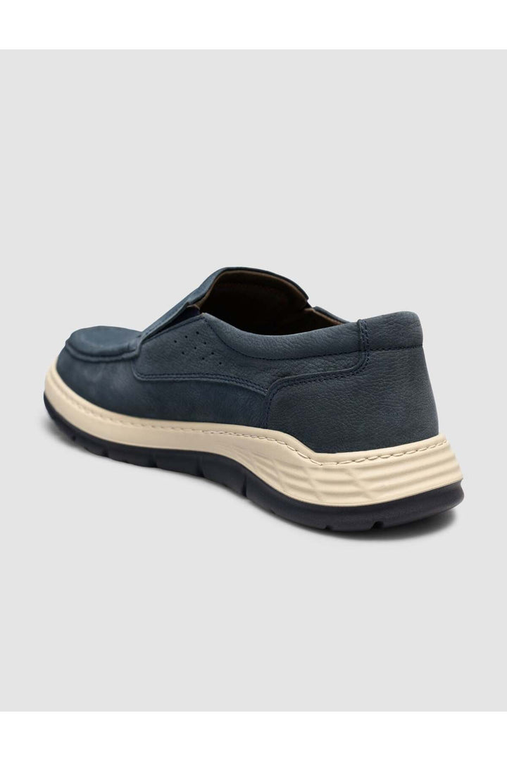 Cabani Shoes Bleu marine Cuir Véritable Chaussures Loafer pour Homme - Bleu marine