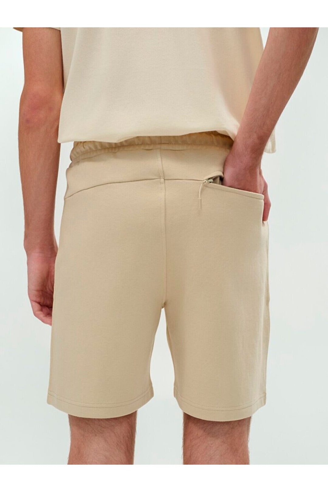 LTB Short en tricot beige détaillé imprimé texturé et zippé
