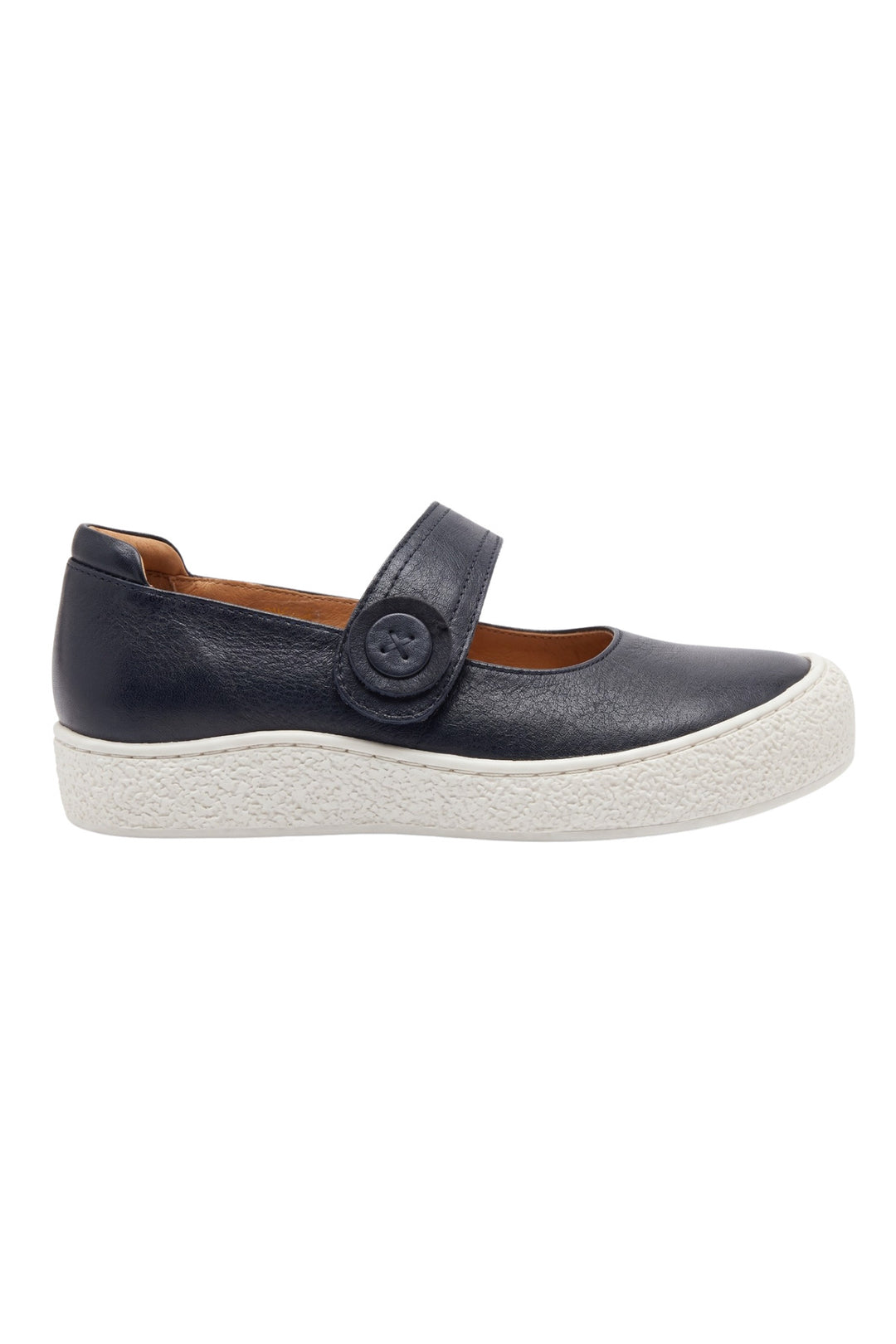 Wavelys ARON Chaussures pour femmes en cuir véritable avec semelle confortable et bande auto-agrippante intérieur et extérieur. - Noir