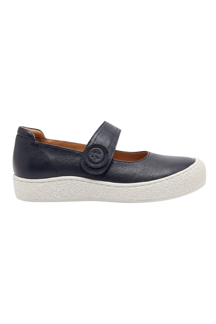 Wavelys ARON Chaussures pour femmes en cuir véritable avec semelle confortable et bande auto-agrippante intérieur et extérieur. - Noir