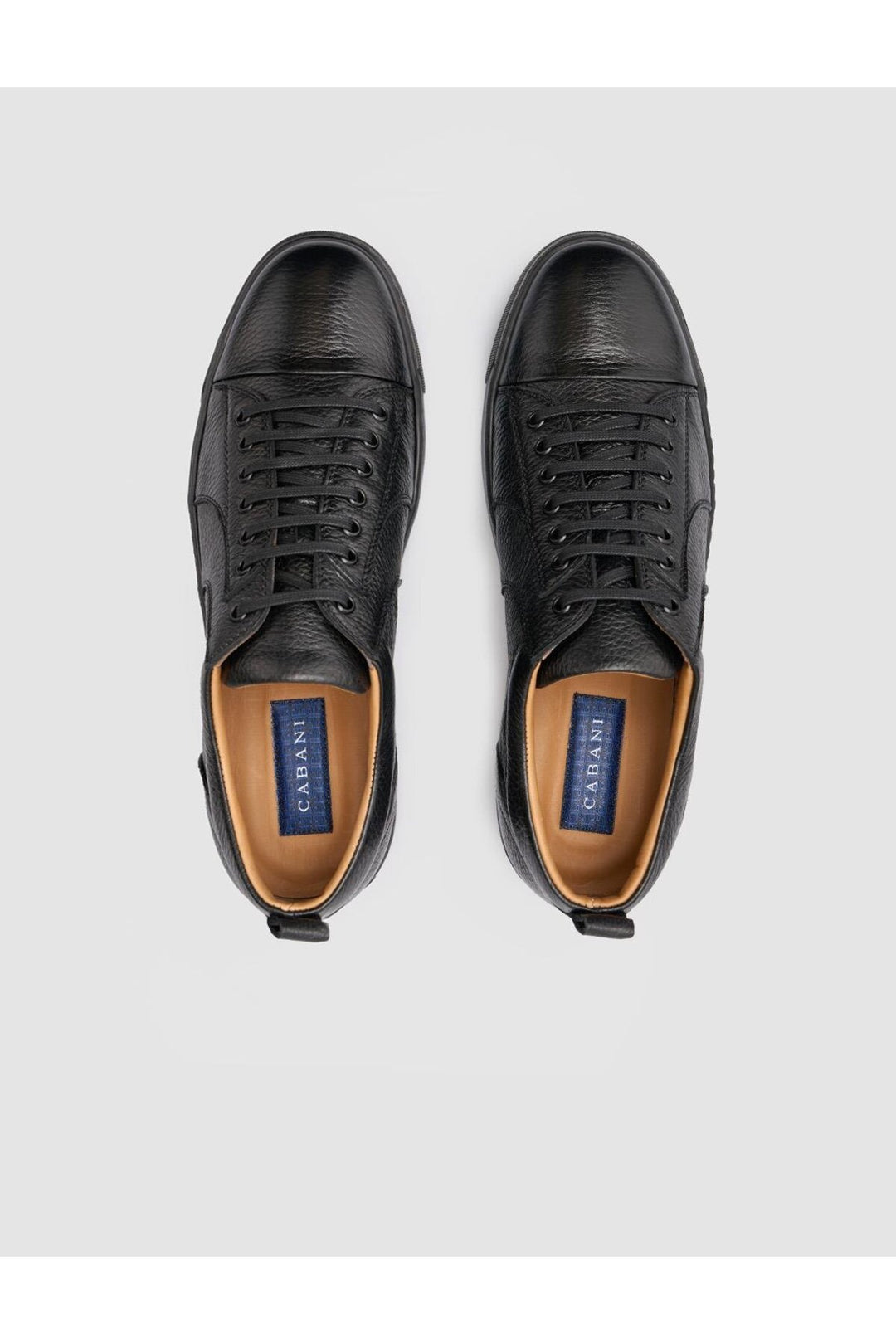 Cabani Shoes %100 Cuir véritable Chaussures de sport pour hommes noires - Noir