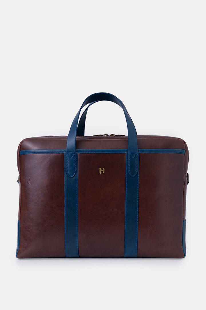 Helmbrook Sac pour ordinateur portable Benedict en cuir véritable 15,6"à deux compartiments pour homme