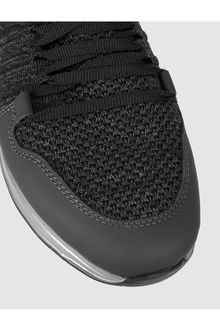 Cabani Shoes Baskets en maille texturée noires à lacets - Multicolore