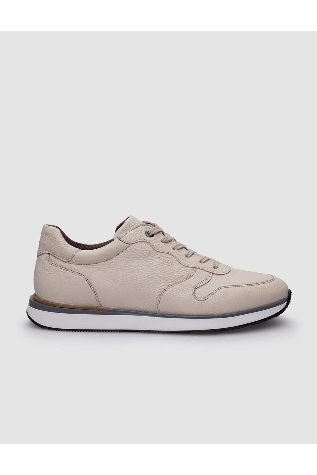 Cabani Shoes %100 Cuir véritable Chaussures de sport pour hommes beige à lacets - Beige