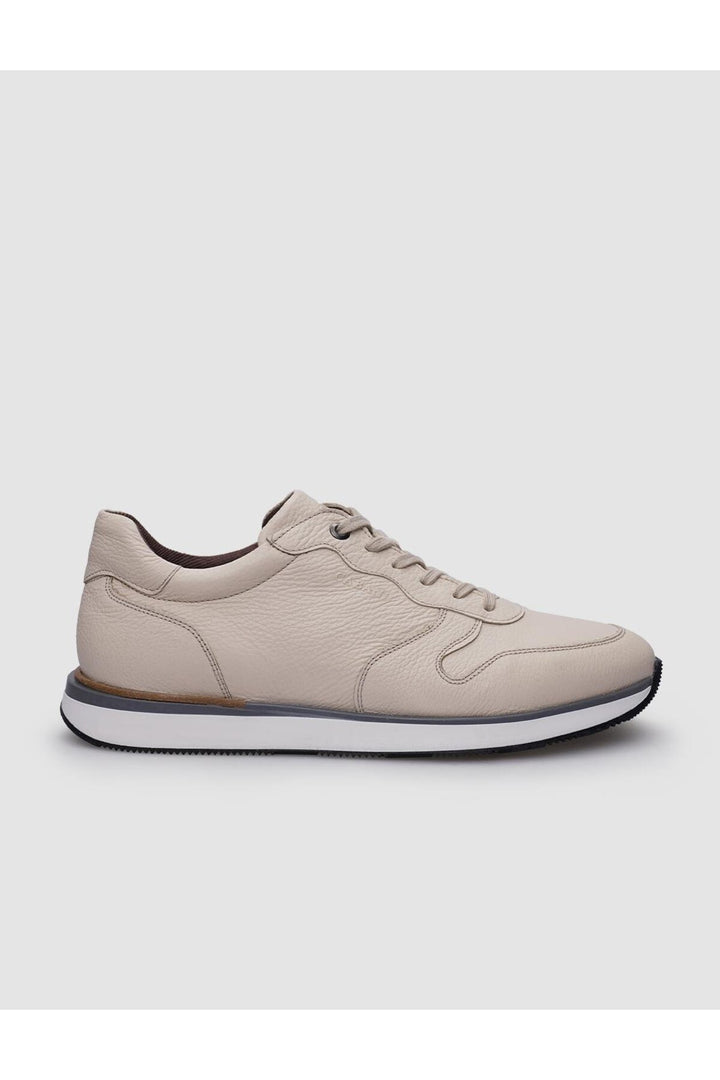 Cabani Shoes %100 Cuir véritable Chaussures de sport pour hommes beige à lacets - Beige