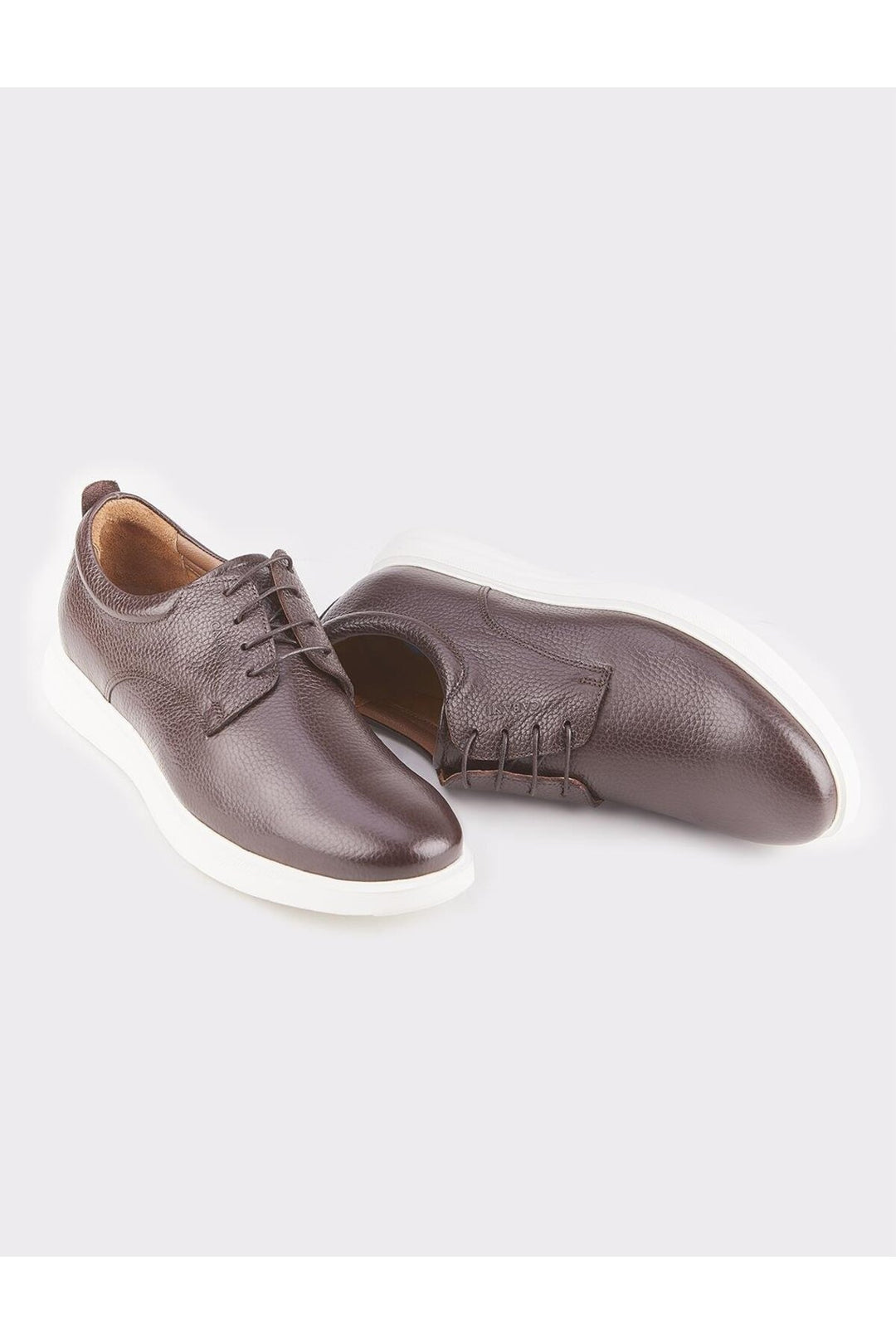 Cabani Shoes Chaussures décontractées pour hommes en cuir véritable marron à lacets avec semelle en EVA - Marron