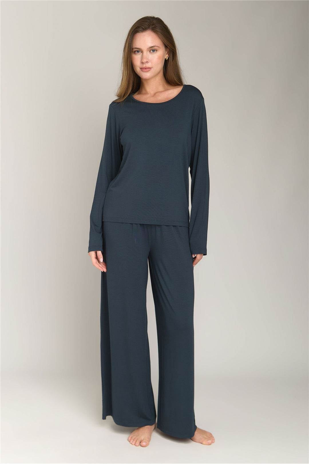 Lovely Things Pantalon en maille ELLA - Bas de pyjama - Anthracite