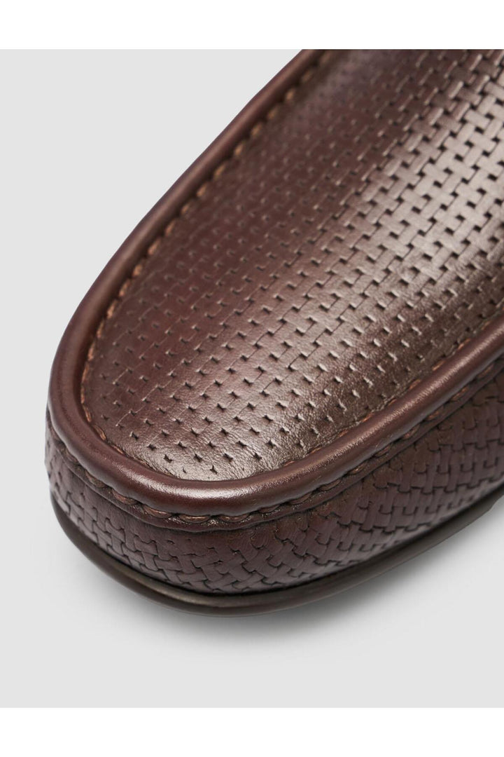 Cabani Shoes %100 Cuir véritable Mocassins pour hommes à boucle marron - Multicolore