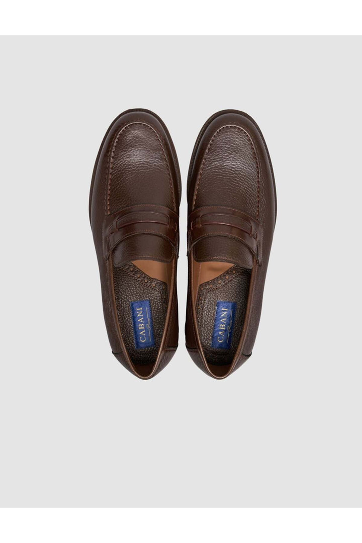 Cabani Shoes Homme Mocassins Classiques en Cuir Véritable Marron - Multicolore