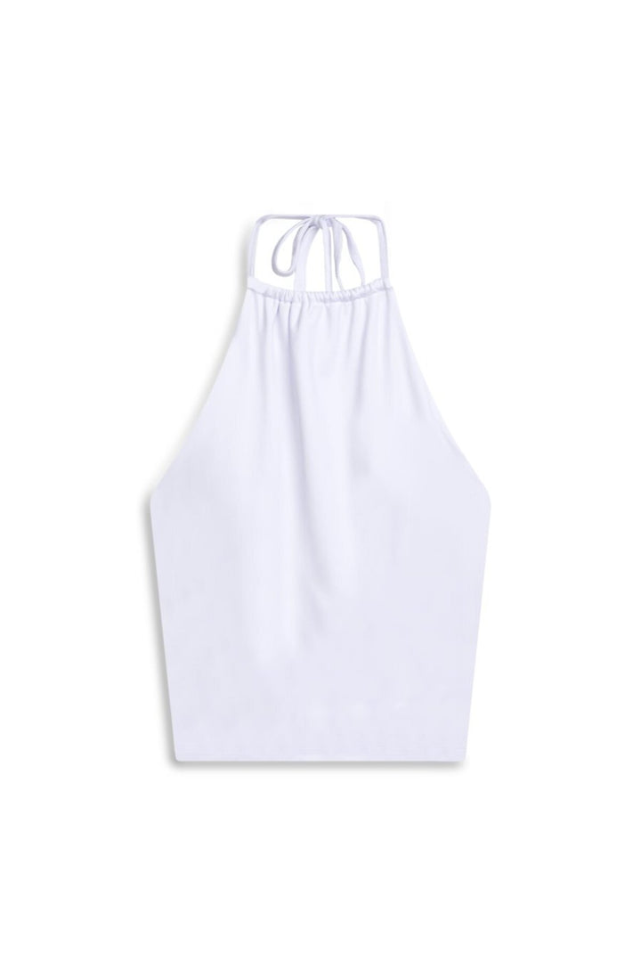 LTB Débardeur blanc à col halter avec lien au cou - Blanc