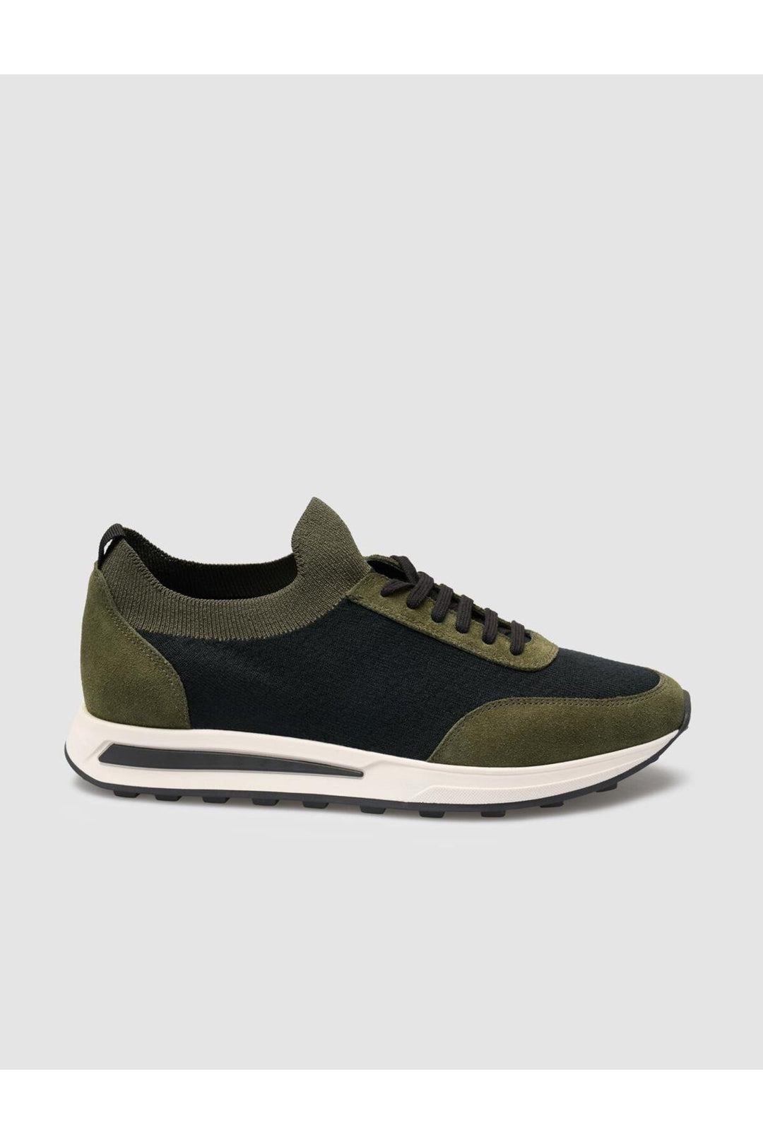 Cabani Shoes Chaussures de sport pour hommes en tricot vert avec lacets. - Vert