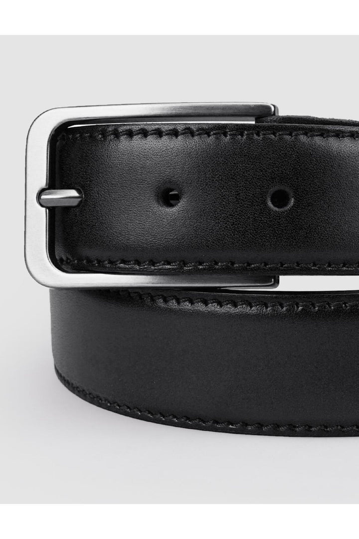 Cabani Shoes Ceinture quotidienne pour homme en cuir véritable noir de 3,5 cm. - Multicolore