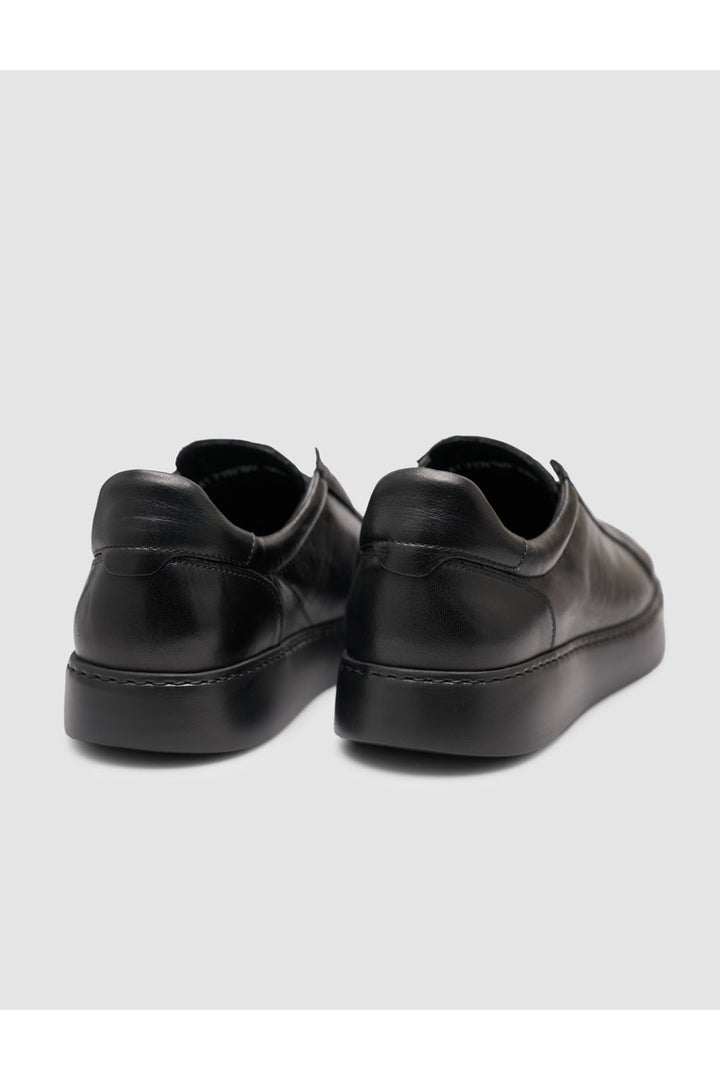 Cabani Shoes Baskets Slip-On en Cuir Véritable Noires - Multicolore
