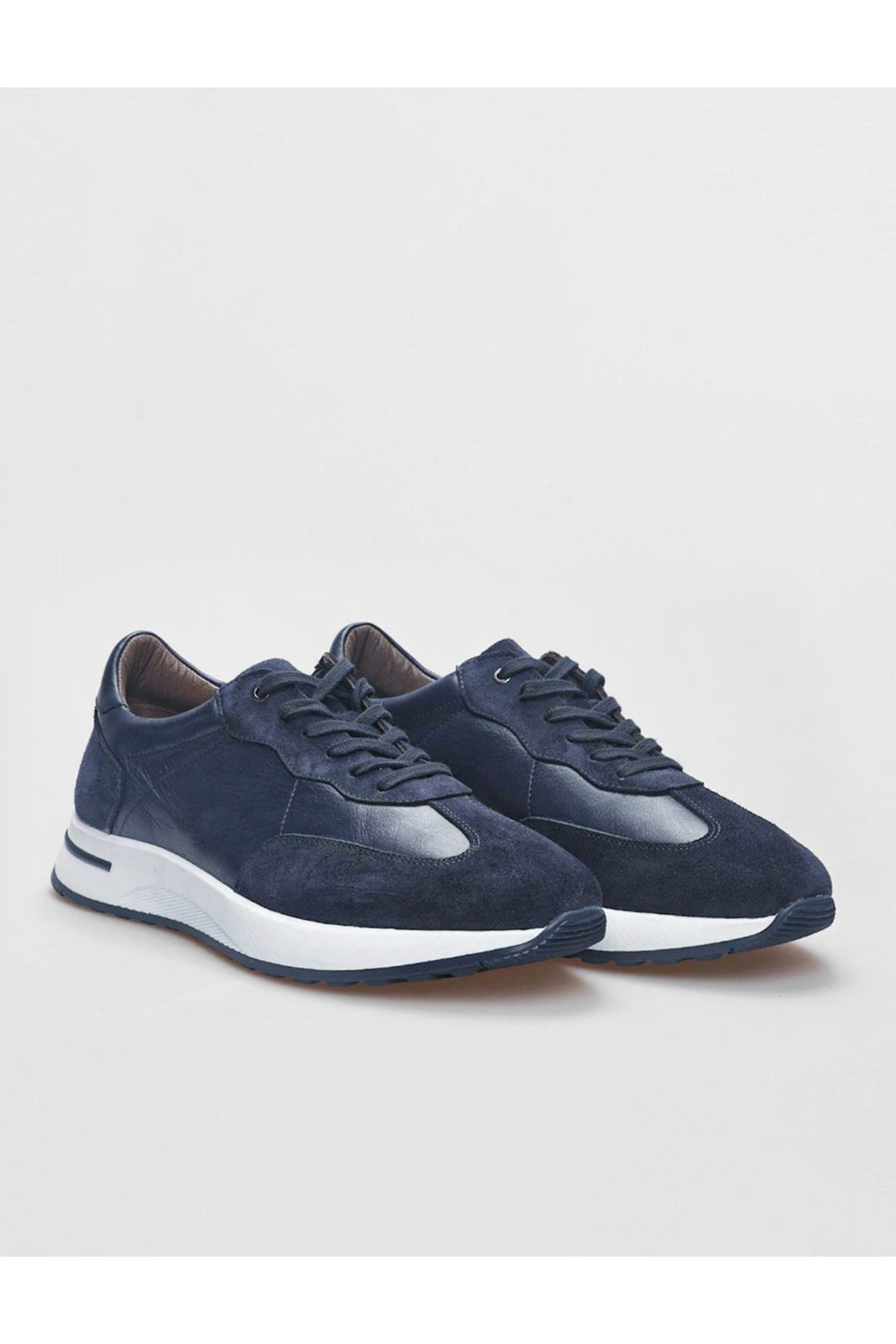 Cabani Shoes Chaussures de sport pour hommes en suède bleu marine à lacets en cuir véritable - Bleu marine