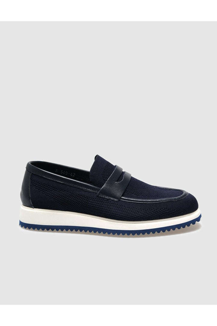Cabani Shoes Chaussures de ville pour homme en tricot bleu marine - Bleu marine