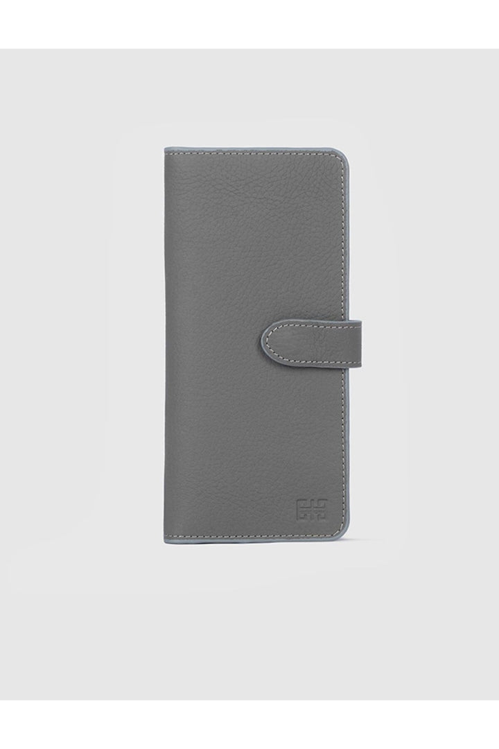 Cabani Shoes Porte-monnaie femme en cuir véritable gris - Gris