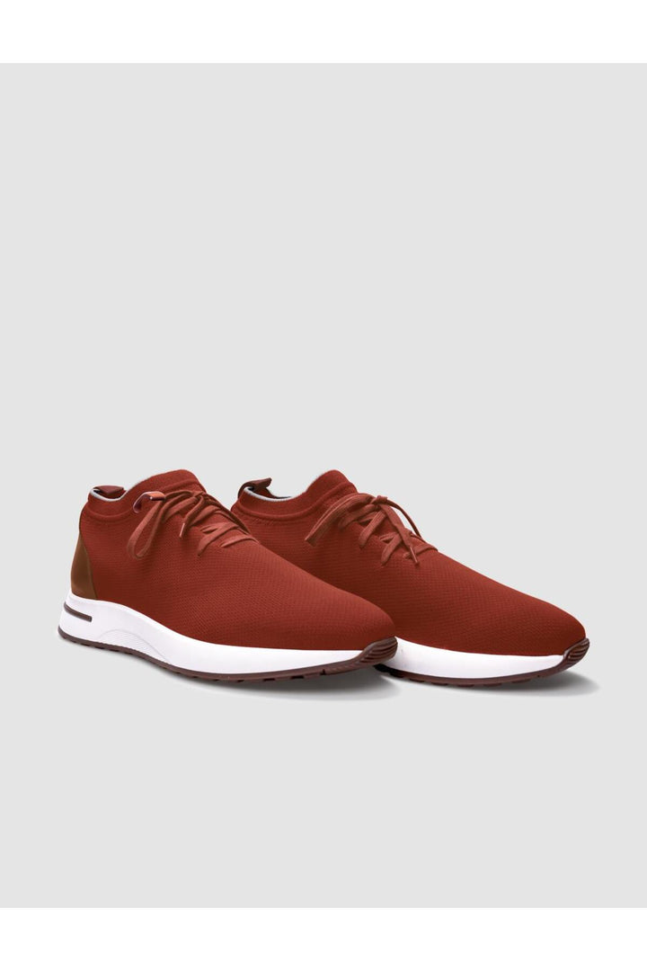 Cabani Shoes Chaussures de sport pour hommes en tricot orange avec lacets - Orange