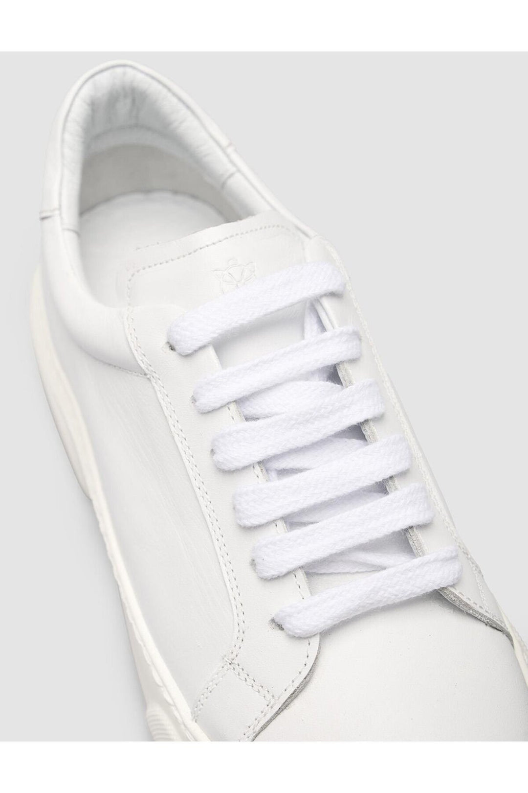 Cabani Shoes MonaMae Baskets Femme en Cuir Véritable Blanc 100% - Blanc