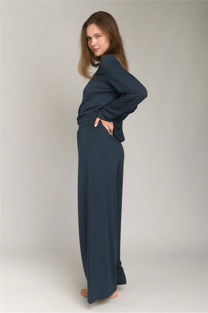 Lovely Things Pantalon en maille ELLA - Bas de pyjama - Anthracite